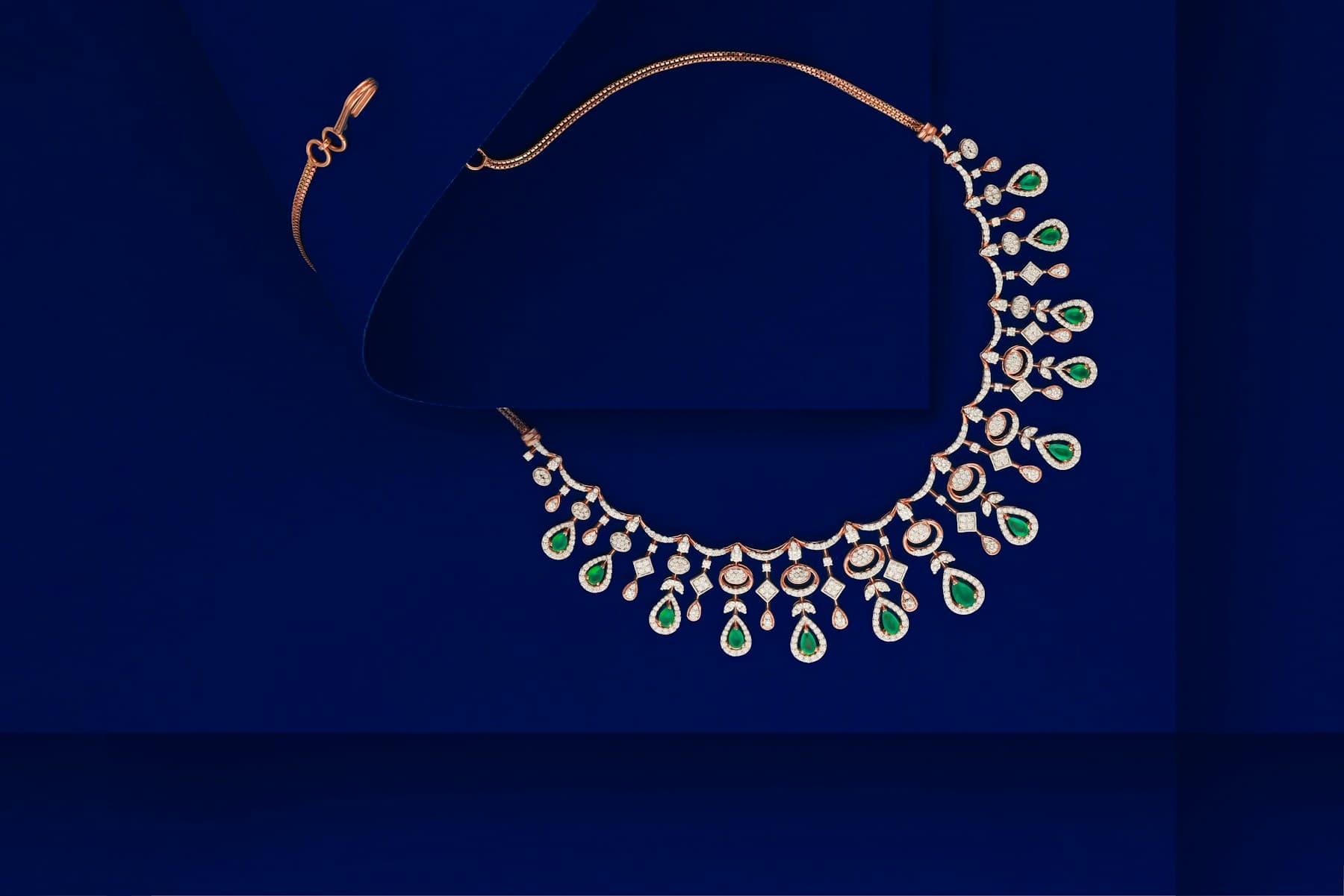 Emerald & Diamond Rose-Gold Bib